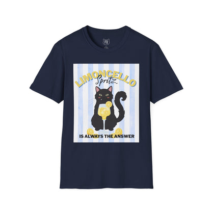 Limoncello Spritz Is Always the Answer Black Cat T-Shirt
