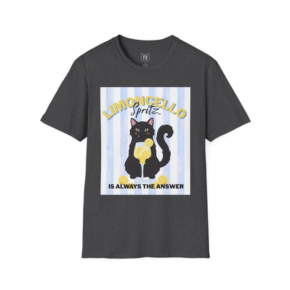 Limoncello Spritz Is Always the Answer Black Cat T-Shirt