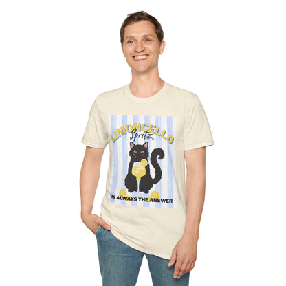 Limoncello Spritz Is Always the Answer Black Cat T-Shirt