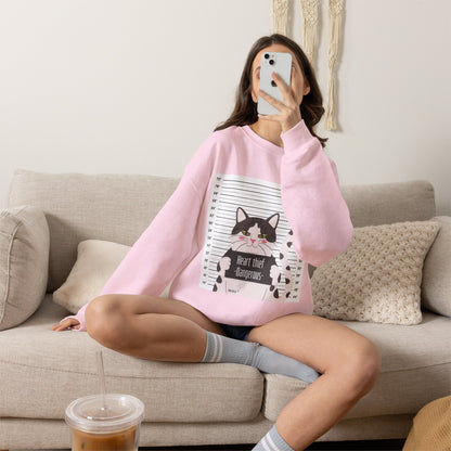 Heart Thief Cat Graphic Sweatshirt