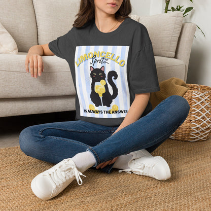 Limoncello Spritz Is Always the Answer Black Cat T-Shirt