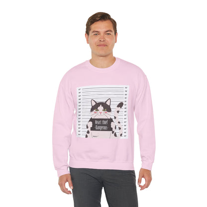 Heart Thief Cat Graphic Sweatshirt
