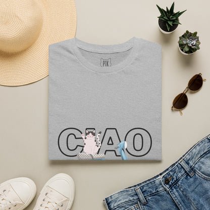 Ciao Bella Cat Graphic T-Shirt – Italian Travel & Retro Scooter Tee