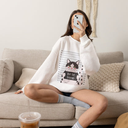 Heart Thief Cat Graphic Sweatshirt