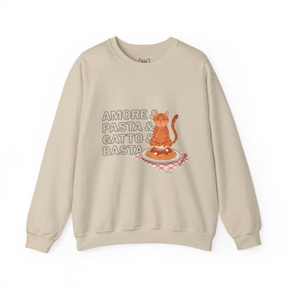Amore & Pasta & Gatto & Basta Cat Lover Sweatshirt