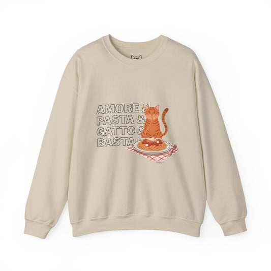 Amore & Pasta & Gatto & Basta Cat Lover Sweatshirt