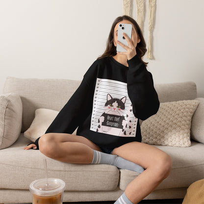 Heart Thief Cat Graphic Sweatshirt