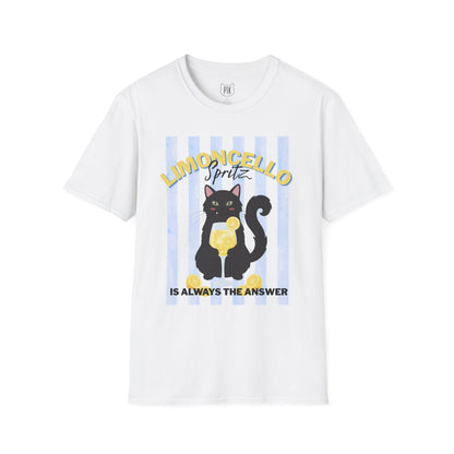 Limoncello Spritz Is Always the Answer Black Cat T-Shirt