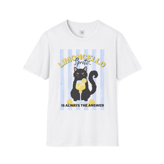 Limoncello Spritz Is Always the Answer Black Cat T-Shirt