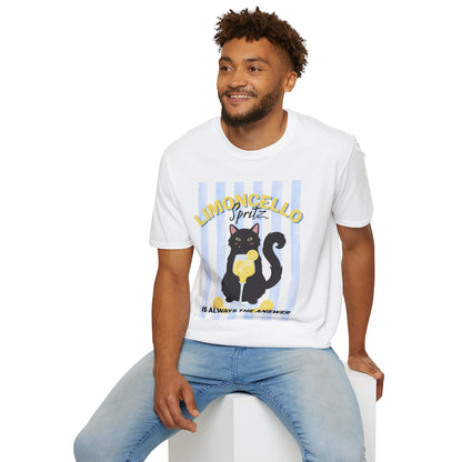 Limoncello Spritz Is Always the Answer Black Cat T-Shirt