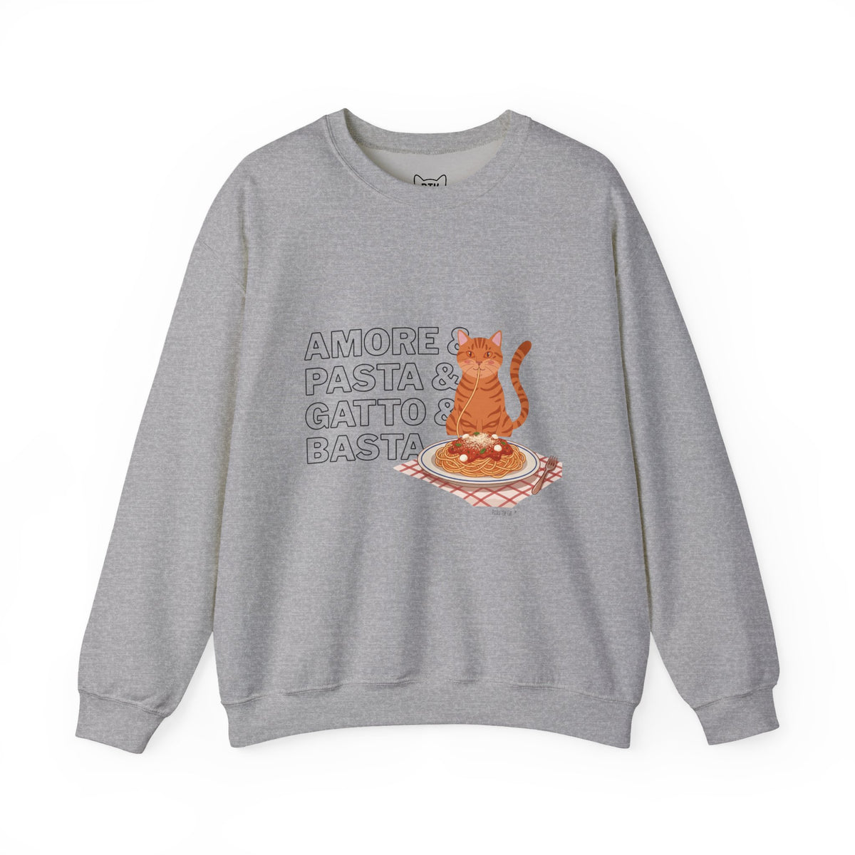 Amore & Pasta & Gatto & Basta Cat Lover Sweatshirt