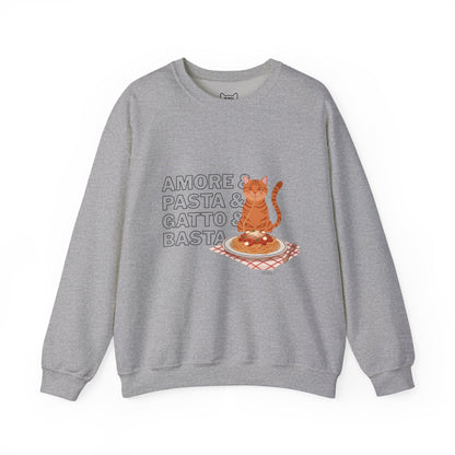 Amore & Pasta & Gatto & Basta Cat Lover Sweatshirt