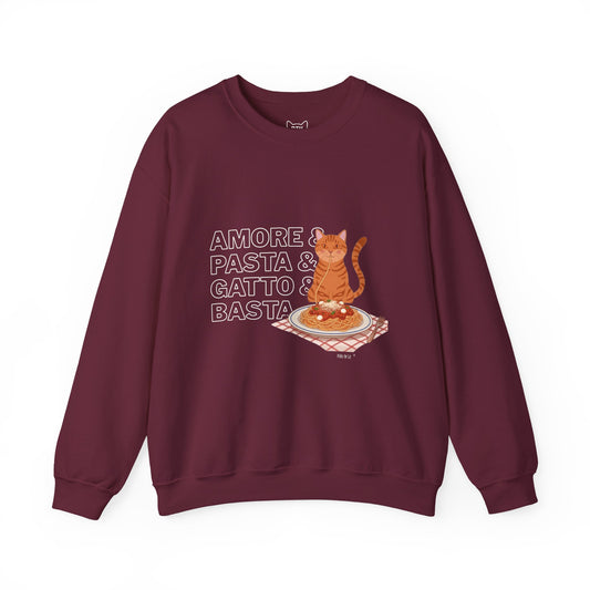 Amore & Pasta & Gatto & Basta Cat Lover Sweatshirt