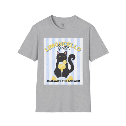Limoncello Spritz Is Always the Answer Black Cat T-Shirt