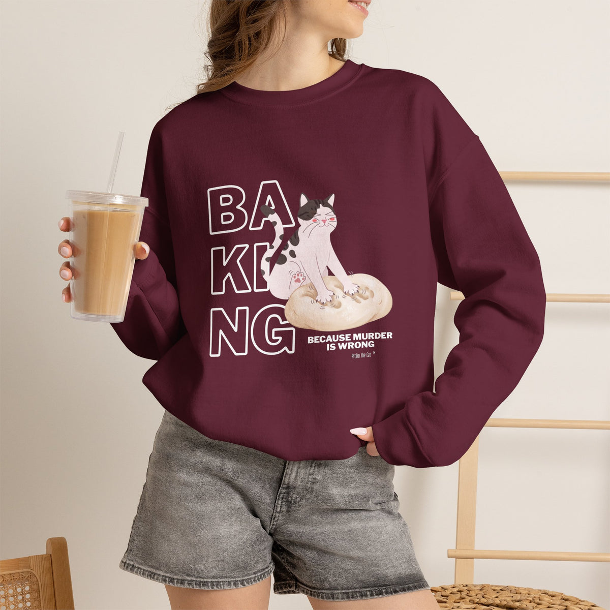Baking Cat Crewneck Sweatshirt