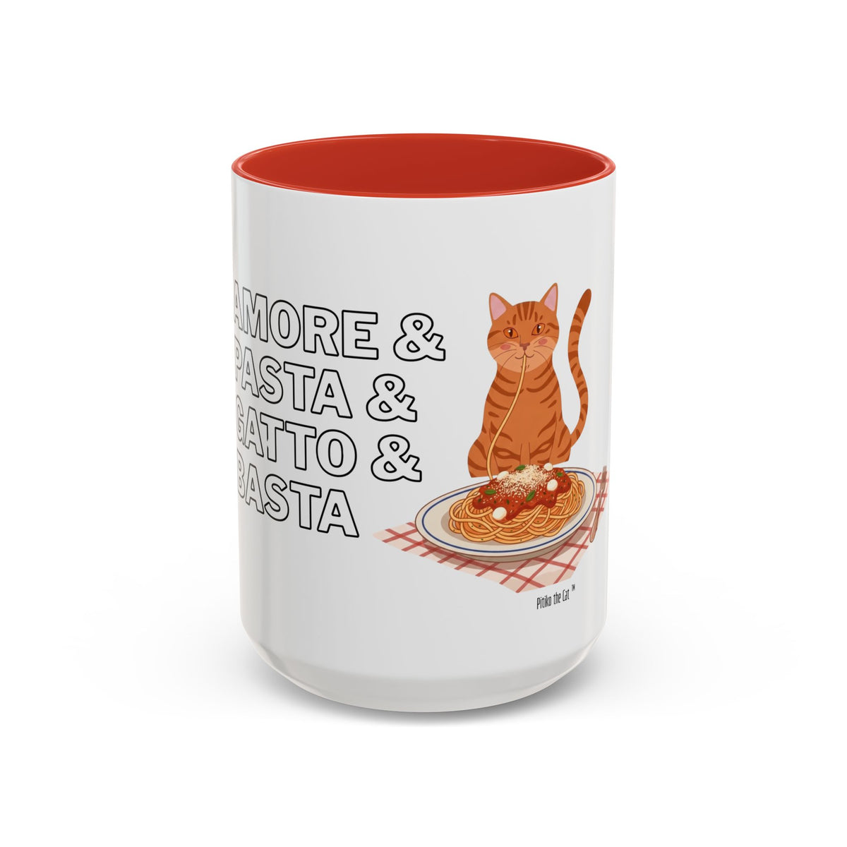 Amore & Pasta & Meow & Pasta Cat Coffee Mug