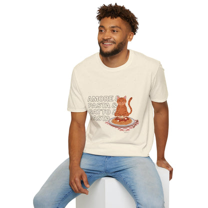 Amore Pasta Gatto Basta Cat Pasta T-Shirt