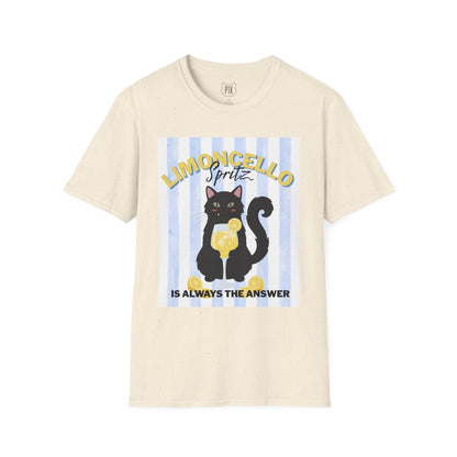 Limoncello Spritz Is Always the Answer Black Cat T-Shirt