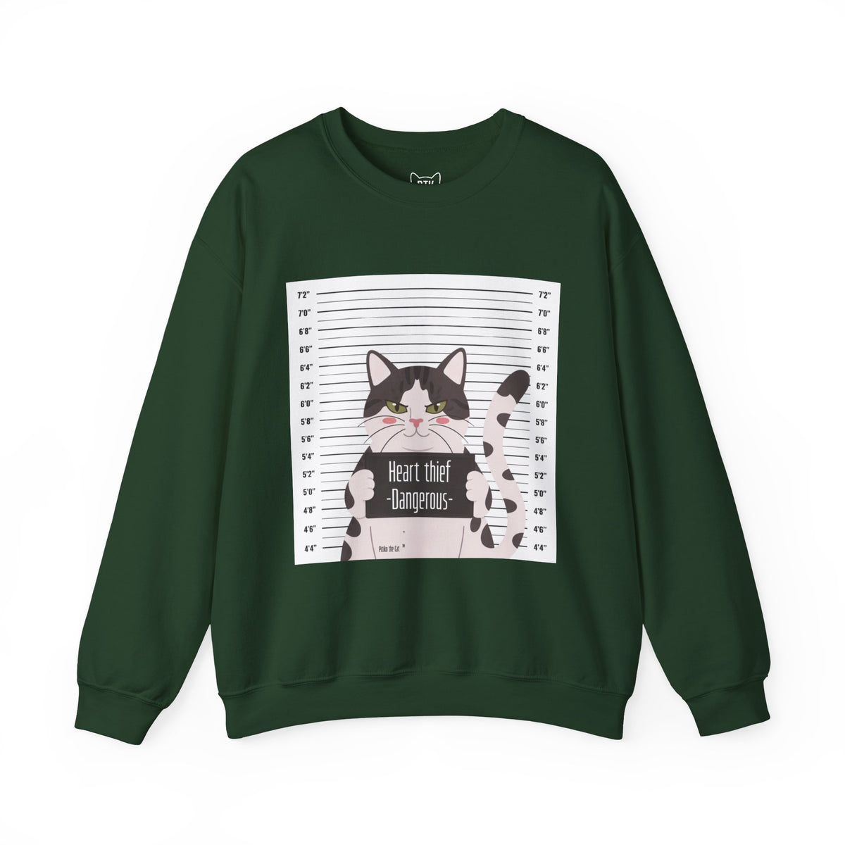 Heart Thief Cat Graphic Sweatshirt