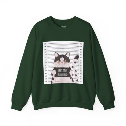 Heart Thief Cat Graphic Sweatshirt