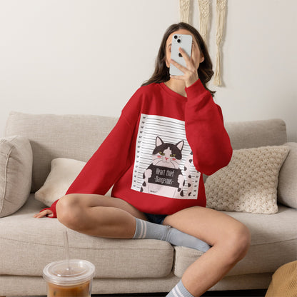 Heart Thief Cat Graphic Sweatshirt