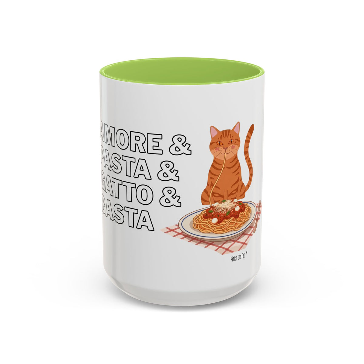 Amore & Pasta & Meow & Pasta Cat Coffee Mug