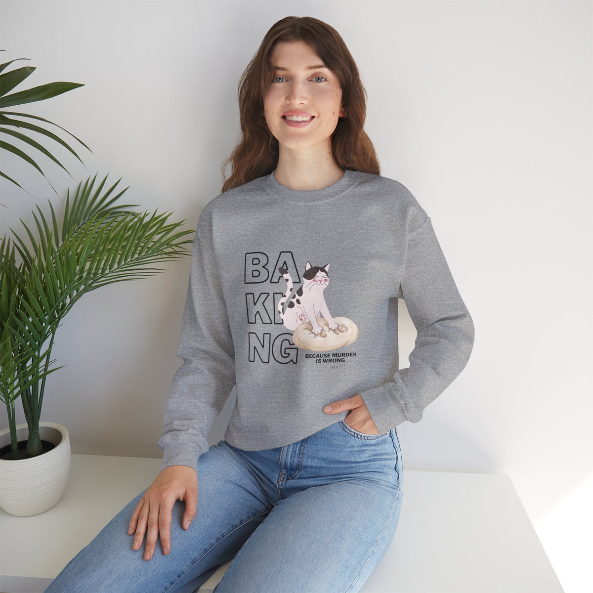 Baking Cat Crewneck Sweatshirt