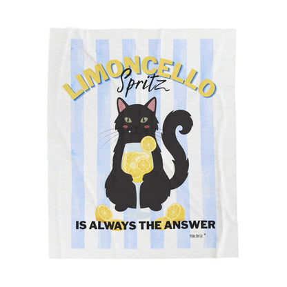 Limoncello Spritz Cat Velveteen Plush Blanket