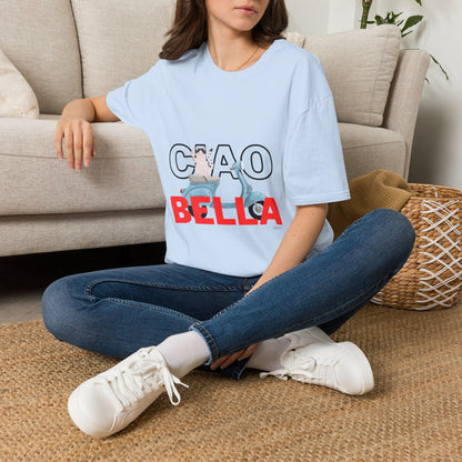 Ciao Bella Cat Graphic T-Shirt – Italian Travel & Retro Scooter Tee