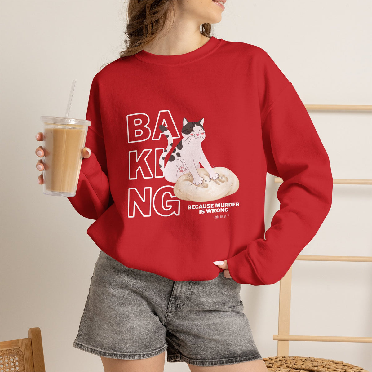 Baking Cat Crewneck Sweatshirt
