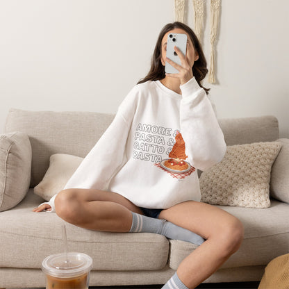 Amore & Pasta & Gatto & Basta Cat Lover Sweatshirt