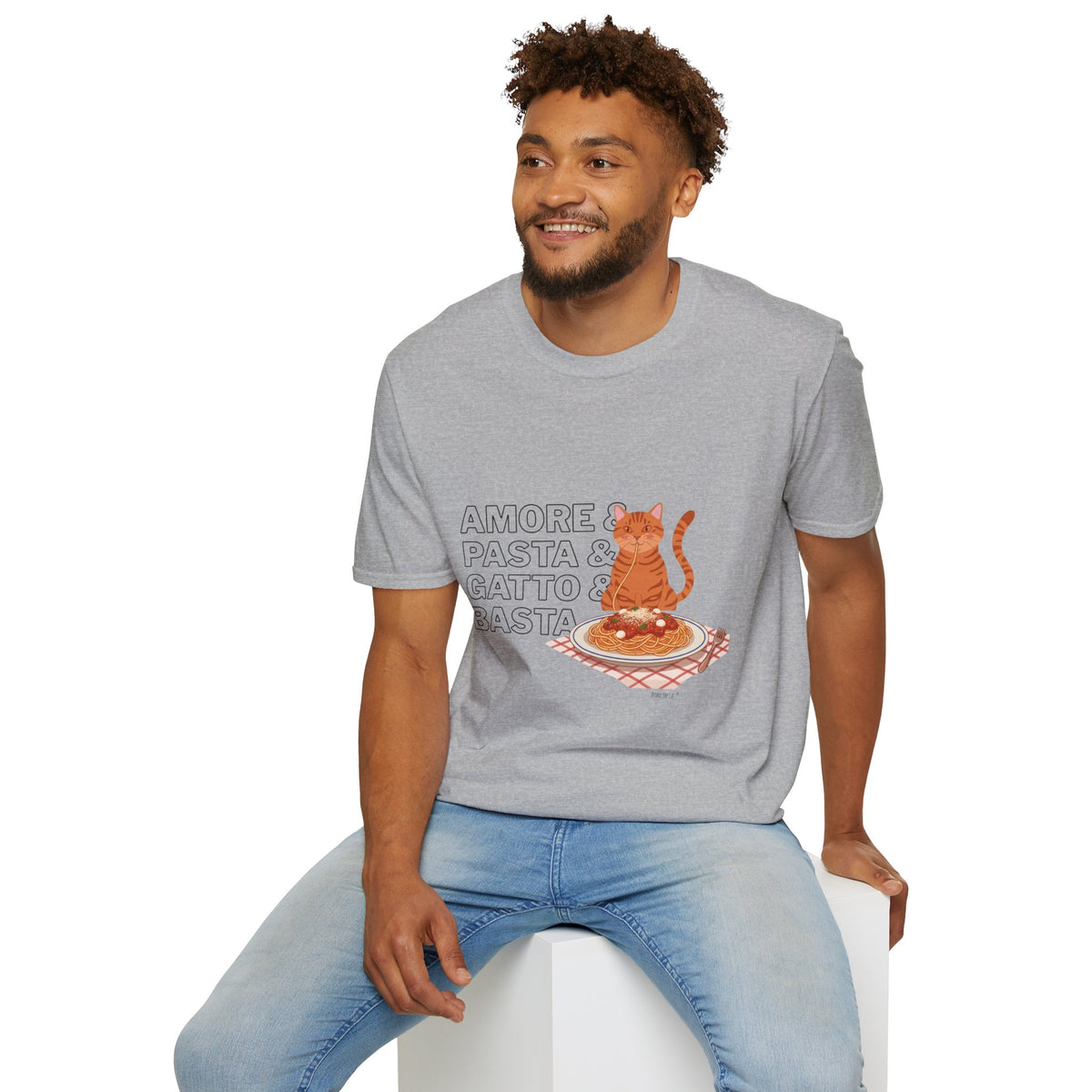 Amore Pasta Gatto Basta Cat Pasta T-Shirt