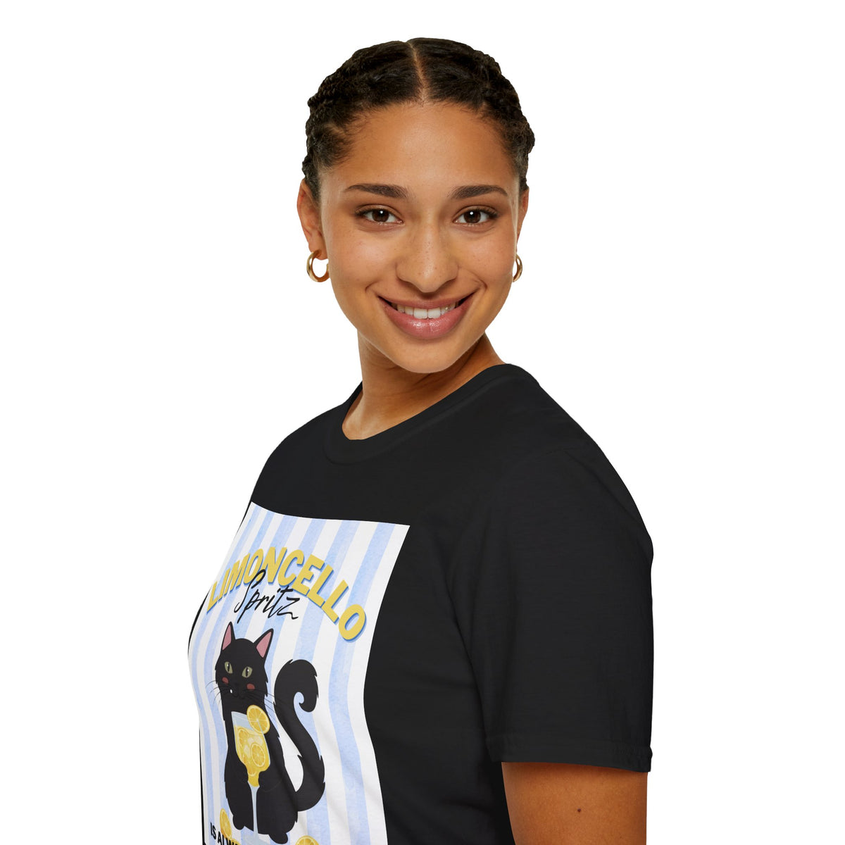 Limoncello Spritz Is Always the Answer Black Cat T-Shirt