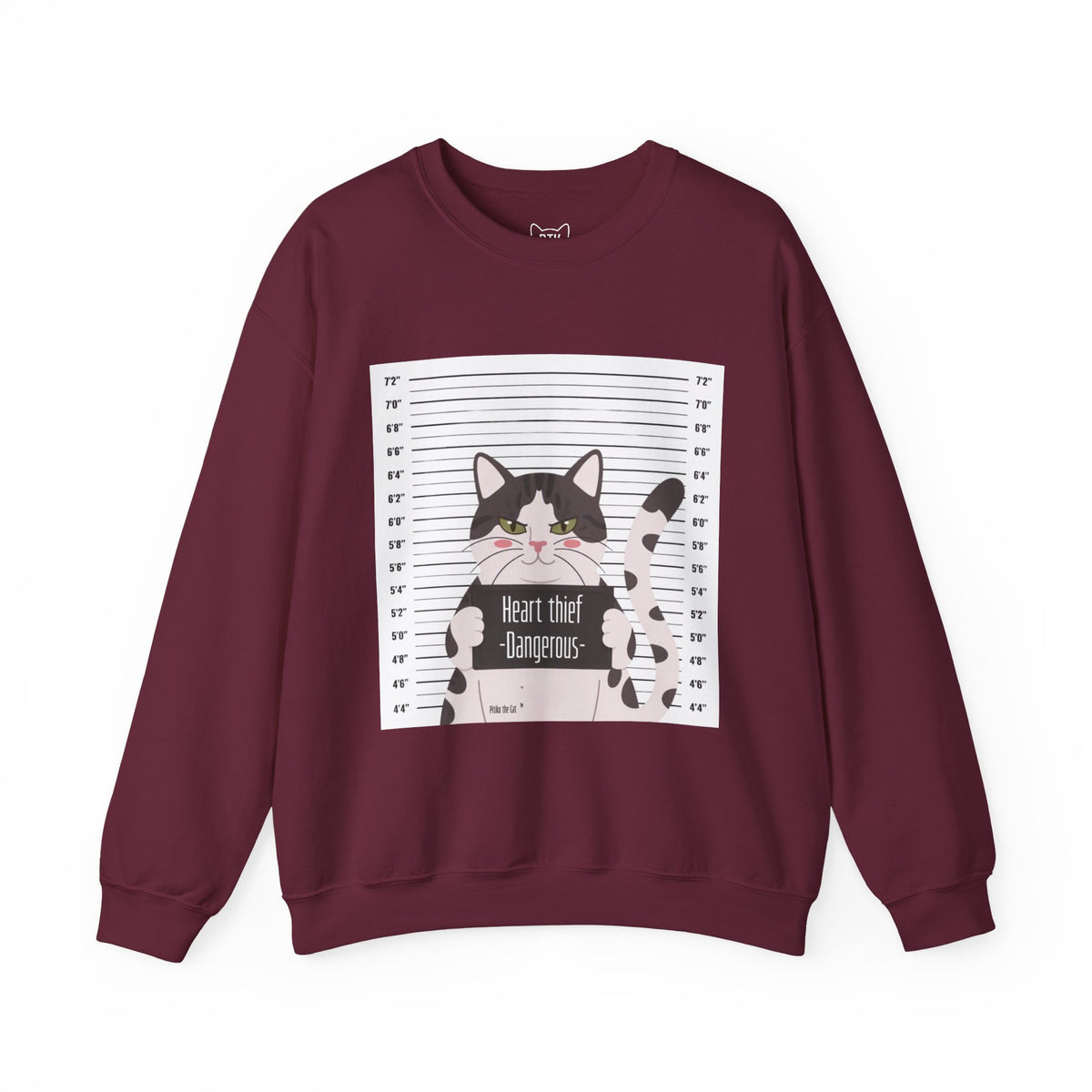 Heart Thief Cat Graphic Sweatshirt