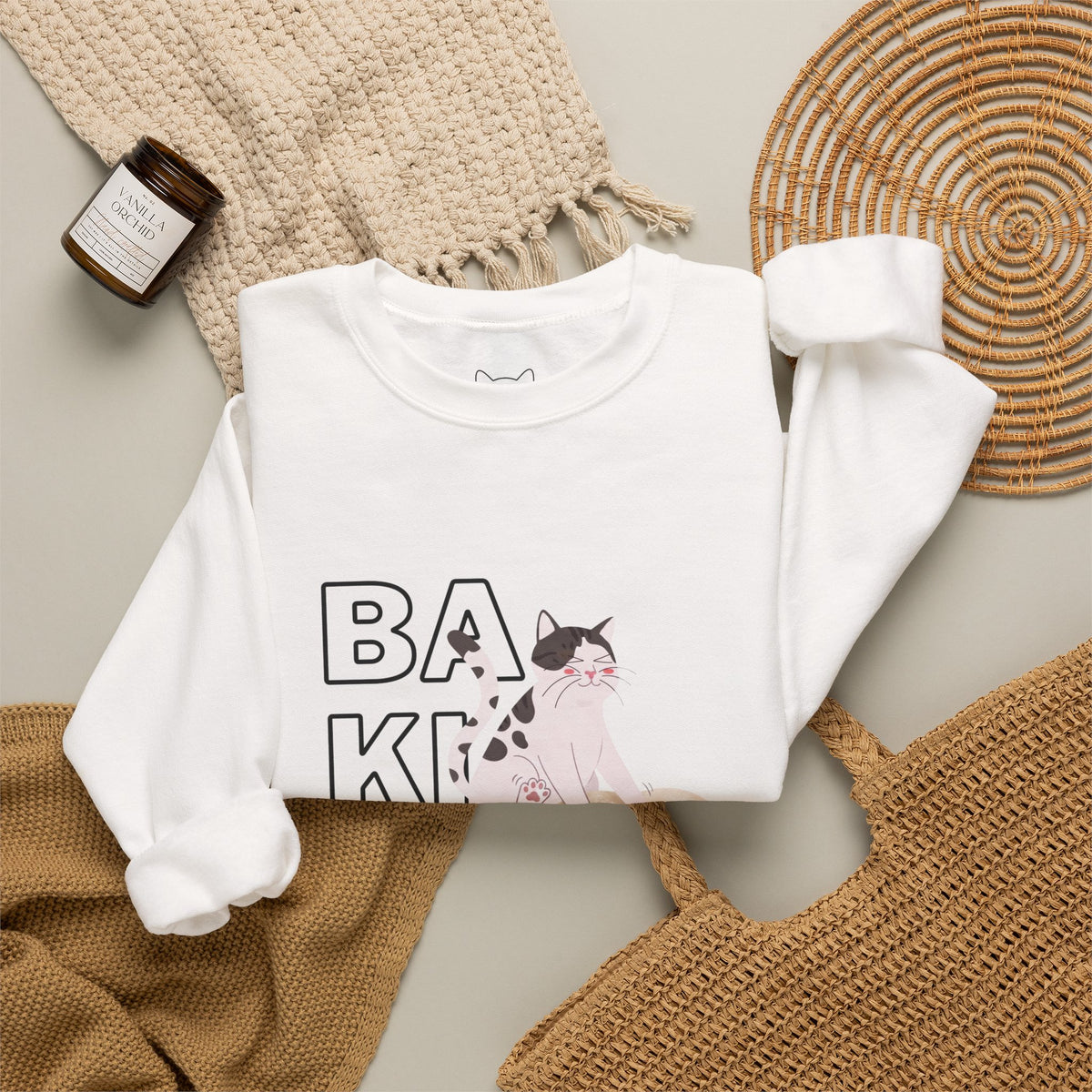 Baking Cat Crewneck Sweatshirt
