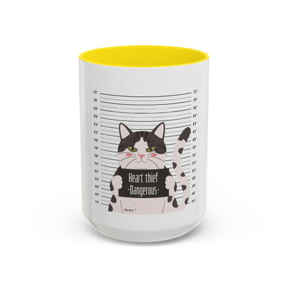Heart Thief Dangerous Cat Mug