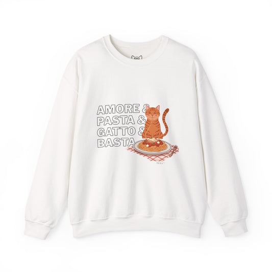 Amore & Pasta & Gatto & Basta Cat Lover Sweatshirt