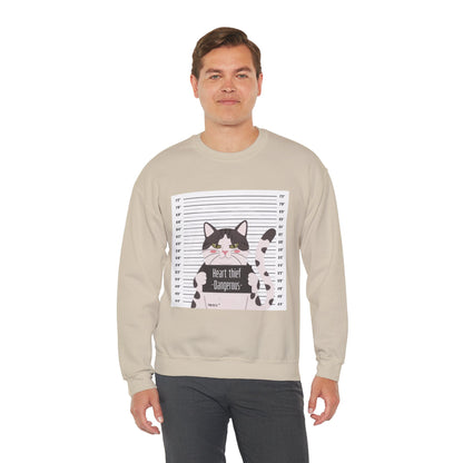 Heart Thief Cat Graphic Sweatshirt