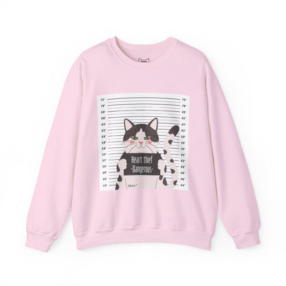 Heart Thief Cat Graphic Sweatshirt
