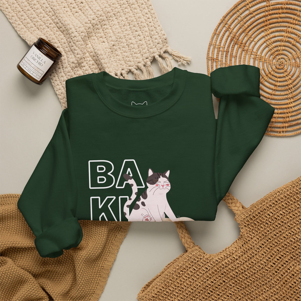 Baking Cat Crewneck Sweatshirt