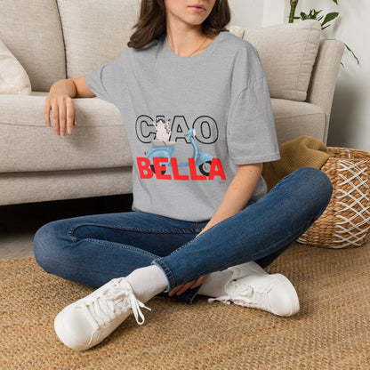 Ciao Bella Cat Graphic T-Shirt – Italian Travel & Retro Scooter Tee