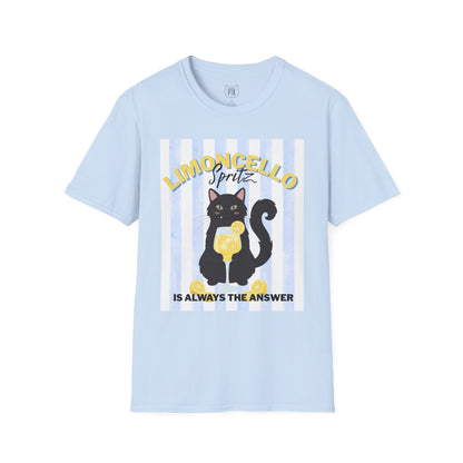Limoncello Spritz Is Always the Answer Black Cat T-Shirt