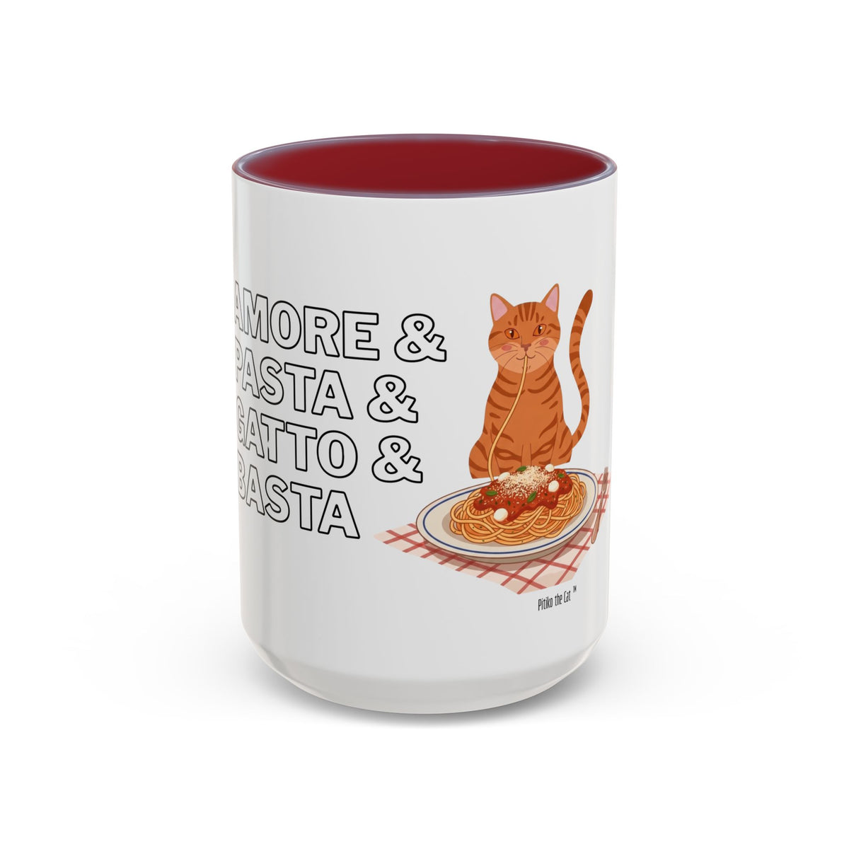 Amore & Pasta & Meow & Pasta Cat Coffee Mug
