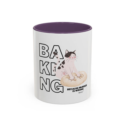Baking Cat “Because Murder Is Wrong” Coffee Mug