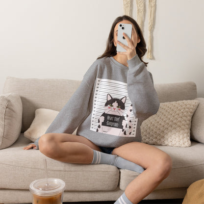 Heart Thief Cat Graphic Sweatshirt