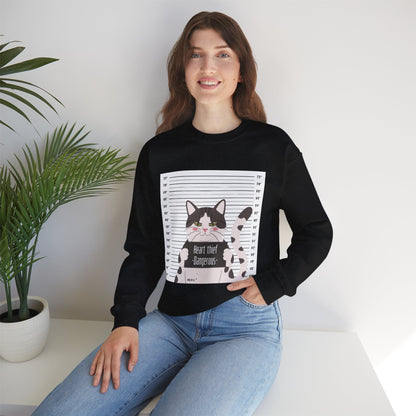Heart Thief Cat Graphic Sweatshirt