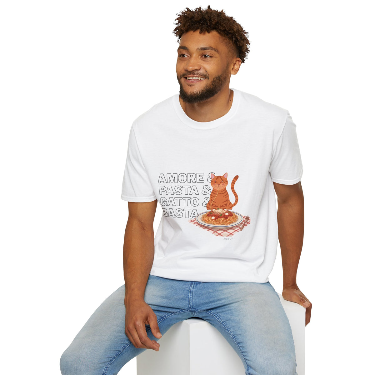 Amore Pasta Gatto Basta Cat Pasta T-Shirt
