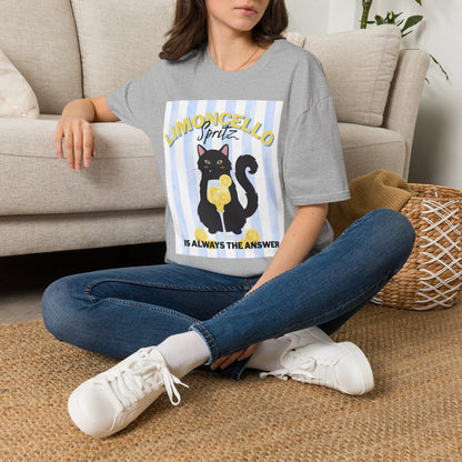 Limoncello Spritz Is Always the Answer Black Cat T-Shirt