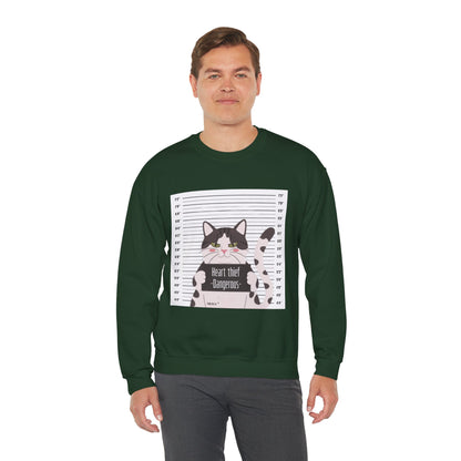 Heart Thief Cat Graphic Sweatshirt