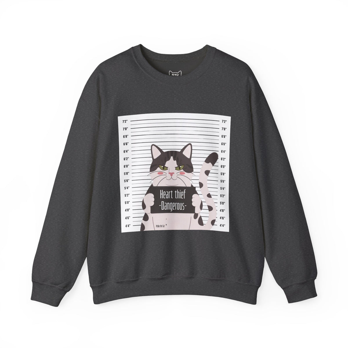 Heart Thief Cat Graphic Sweatshirt